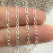 Sterling Silver Hammered Oval Link Chain